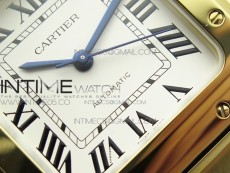 Santos de Cartier 35mm 2018 YG RXW 1:1 Best Edition White Dial on SmartLinks Bracelet MIYOTA 9015