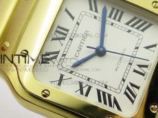 Santos de Cartier 35mm 2018 YG RXW 1:1 Best Edition White Dial on SmartLinks Bracelet MIYOTA 9015
