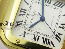Santos de Cartier 35mm 2018 YG RXW 1:1 Best Edition White Dial on SmartLinks Bracelet MIYOTA 9015