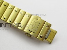 Santos de Cartier 35mm 2018 YG RXW 1:1 Best Edition White Dial on SmartLinks Bracelet MIYOTA 9015