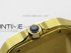 Santos de Cartier 35mm 2018 YG Diamonds Bezel RXW 1:1 Best Edition White Dial on SmartLinks Bracelet MIYOTA 9015