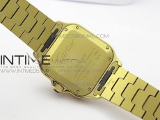 Santos de Cartier 35mm 2018 YG Diamonds Bezel RXW 1:1 Best Edition White Dial on SmartLinks Bracelet MIYOTA 9015