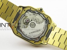 Santos de Cartier 35mm 2018 YG Diamonds Bezel RXW 1:1 Best Edition White Dial on SmartLinks Bracelet MIYOTA 9015