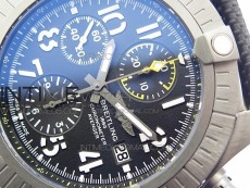Avenger Bandit V13317 Titanium DLC B50 Best Edition Black Dial Numbers Makers on Black Nylon strap A7750
