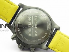 Avenger Bandit V13317 Titanium DLC B50 Best Edition Black Dial Numbers Makers on Black Nylon strap A7750