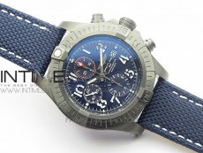 Avenger Bandit V13317 Titanium DLC B50 Best Edition Blue Dial Numbers Makers on Blue Nylon strap A7750