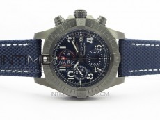 Avenger Bandit V13317 Titanium DLC B50 Best Edition Blue Dial Numbers Makers on Blue Nylon strap A7750
