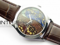 Classic 5077P-102 SS Case FLF Best Edition Real Enamel Dial 1 Brown Leather strap Cal.240