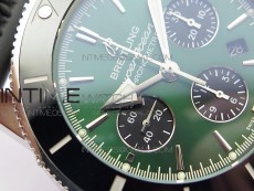 SuperOcean Black Ceramic Bezel B50 Best Edition Green Dial on Black Rubber Strap A7750