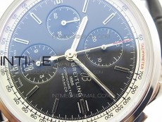 Premier A13315351 SS 42mm GF 1:1 Best Edition Black Dial on Black Leather Strap A7750