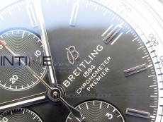 Premier A13315351 SS 42mm GF 1:1 Best Edition Black Dial on Black Leather Strap A7750