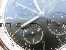 Premier A13315351 SS 42mm GF 1:1 Best Edition Black Dial on Black Leather Strap A7750