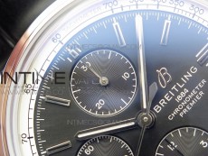 Premier A13315351 SS 42mm GF 1:1 Best Edition Black Dial on Black Leather Strap A7750