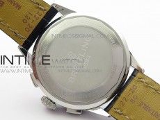 Premier A13315351 SS 42mm GF 1:1 Best Edition Black Dial on Black Leather Strap A7750