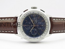 Premier A13315351 SS 42mm GF 1:1 Best Edition Blue Dial on Black Leather Strap A7750