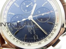 Premier A13315351 SS 42mm GF 1:1 Best Edition Blue Dial on Black Leather Strap A7750