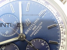 Premier A13315351 SS 42mm GF 1:1 Best Edition Blue Dial on Black Leather Strap A7750