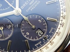 Premier A13315351 SS 42mm GF 1:1 Best Edition Blue Dial on Black Leather Strap A7750