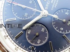 Premier A13315351 SS 42mm GF 1:1 Best Edition Blue Dial on Black Leather Strap A7750