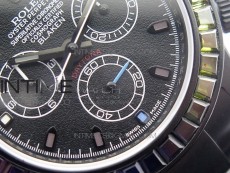 Daytona Blaken Rainbow Crystal Bezel PVD OXF Best Edition Black Dial on PVD Bracelet A7750