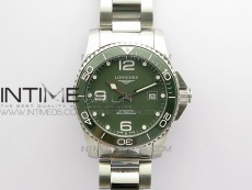 Conquest L3.840.4.56.6 Real Ceramic Bezel SS ZF 1:1 Best Edition Green dial On SS Bracelet A2824