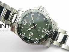 Conquest L3.840.4.56.6 Real Ceramic Bezel SS ZF 1:1 Best Edition Green dial On SS Bracelet A2824