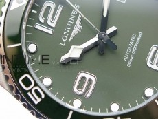 Conquest L3.840.4.56.6 Real Ceramic Bezel SS ZF 1:1 Best Edition Green dial On Green Rubber Strap A2824