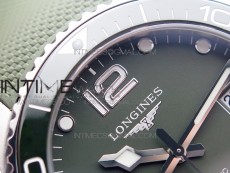 Conquest L3.840.4.56.6 Real Ceramic Bezel SS ZF 1:1 Best Edition Green dial On Green Rubber Strap A2824
