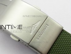 Conquest L3.840.4.56.6 Real Ceramic Bezel SS ZF 1:1 Best Edition Green dial On Green Rubber Strap A2824