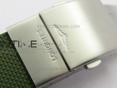Conquest L3.840.4.56.6 Real Ceramic Bezel SS ZF 1:1 Best Edition Green dial On Green Rubber Strap A2824