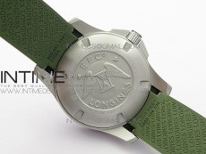 Conquest L3.840.4.56.6 Real Ceramic Bezel SS ZF 1:1 Best Edition Green dial On Green Rubber Strap A2824