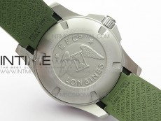 Conquest L3.840.4.56.6 Real Ceramic Bezel SS ZF 1:1 Best Edition Green dial On Green Rubber Strap A2824
