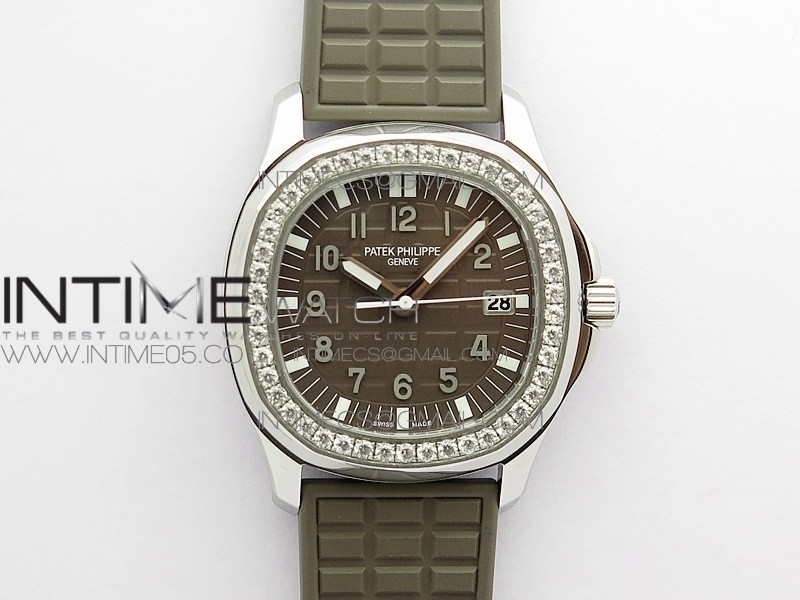 Aquanaut 5067A SS PPF 1:1 Best Edition Light Brown Textured Dial on Brown Rubber Strap AE23