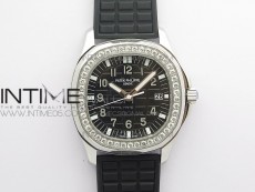 Aquanaut 5067A SS PPF 1:1 Best Edition Black Textured Dial on Black Rubber Strap AE23 (Free a box)