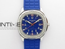Aquanaut 5067A SS PPF 1:1 Best Edition Blue Textured Dial on Blue Rubber Strap AE23 (Free a box)
