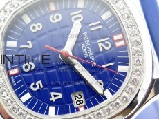 Aquanaut 5067A SS PPF 1:1 Best Edition Blue Textured Dial on Blue Rubber Strap AE23 (Free a box)