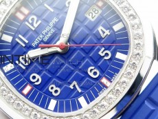 Aquanaut 5067A SS PPF 1:1 Best Edition Blue Textured Dial on Blue Rubber Strap AE23 (Free a box)