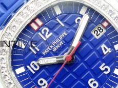 Aquanaut 5067A SS PPF 1:1 Best Edition Blue Textured Dial on Blue Rubber Strap AE23 (Free a box)