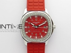 Aquanaut 5067A SS PPF 1:1 Best Edition Red Textured Dial on Red Rubber Strap AE23 (Free a box)