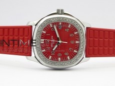 Aquanaut 5067A SS PPF 1:1 Best Edition Red Textured Dial on Red Rubber Strap AE23 (Free a box)