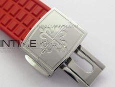 Aquanaut 5067A SS PPF 1:1 Best Edition Red Textured Dial on Red Rubber Strap AE23 (Free a box)