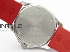 Aquanaut 5067A SS PPF 1:1 Best Edition Red Textured Dial on Red Rubber Strap AE23 (Free a box)
