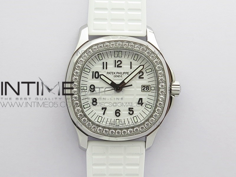 Aquanaut 5067A SS PPF 1:1 Best Edition White Textured Dial on White Rubber Strap AE23