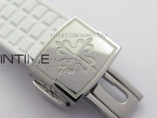 Aquanaut 5067A SS PPF 1:1 Best Edition White Textured Dial on White Rubber Strap AE23 (Free a box)