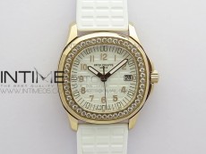 Aquanaut 5067A RG PPF 1:1 Best Edition White Textured Dial on White Rubber Strap AE23 (Free a box)