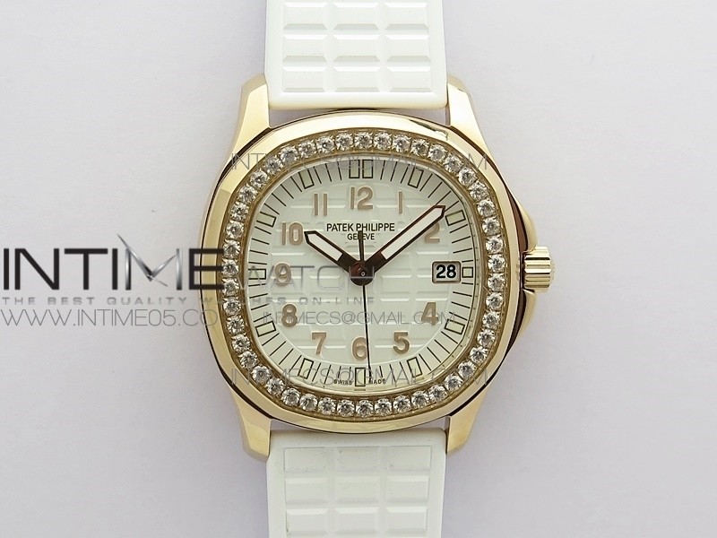 Aquanaut 5067A RG PPF 1:1 Best Edition White Textured Dial on White Rubber Strap AE23