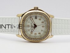 Aquanaut 5067A RG PPF 1:1 Best Edition White Textured Dial on White Rubber Strap AE23 (Free a box)