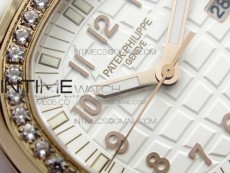 Aquanaut 5067A RG PPF 1:1 Best Edition White Textured Dial on White Rubber Strap AE23 (Free a box)