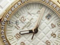 Aquanaut 5067A RG PPF 1:1 Best Edition White Textured Dial on White Rubber Strap AE23 (Free a box)