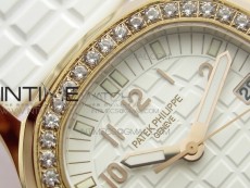 Aquanaut 5067A RG PPF 1:1 Best Edition White Textured Dial on White Rubber Strap AE23 (Free a box)